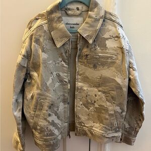 Abercrombie Kids Beige Camo Jean Jacket